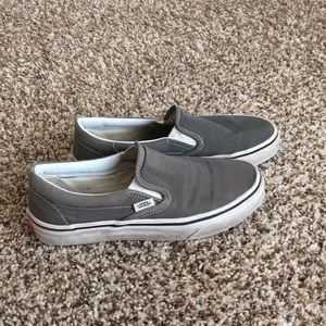 grey slip on vans